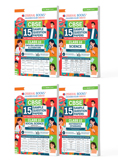 CBSE Sample Question Papers Class 10 English, Science, Social Science & Maths Standard (Set of 4 Books) (For Board Exams 2026)