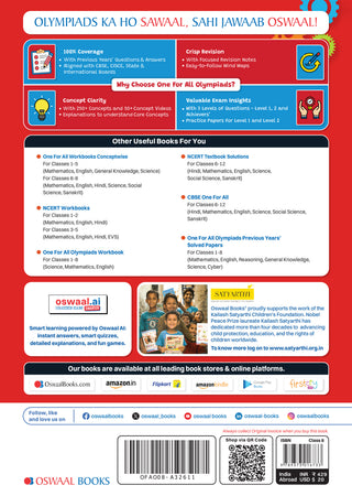 One For All Olympiads Class 8 Science Prep-Guide Book | Chapter-wise Previous Years' Solved Papers | Questions for SOF NSO & Other Olympiad Exams 2026 | With Sample Practice Papers & Oswaal.AI