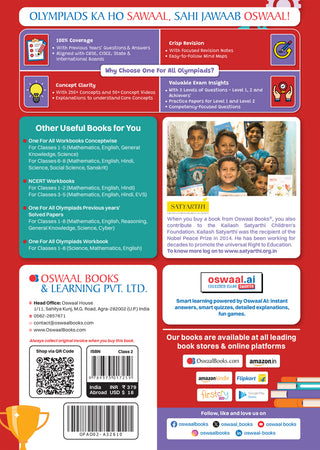One For All Olympiads Class 2 Science Prep-Guide Book | Chapter-wise Previous Years' Solved Papers | Questions for SOF NSO & Other Olympiad Exams 2026 | With Sample Practice Papers & Oswaal.AI