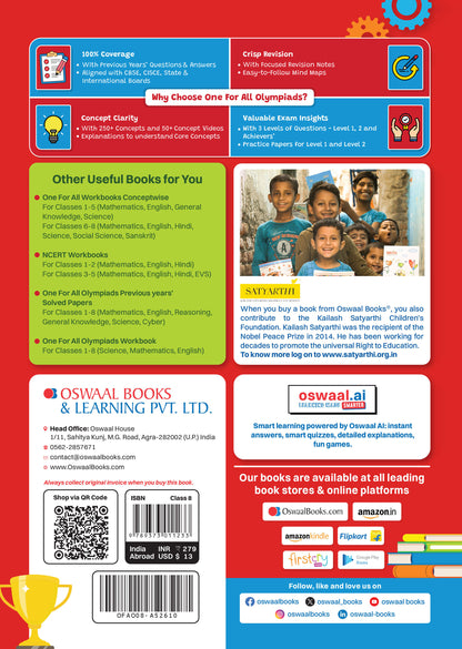 Oswaal One For All Olympiads Class 8 Logical Reasoning Prep-Guide Book | Chapter-wise Previous Years' Solved Papers | Questions for Silverzone, Crest& Other Exams 2026 | With Sample Papers& Oswaal.AI
