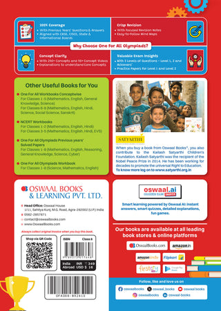One For All Olympiads Class 8 General Knowledge (GK) Prep-Guide Book | Chapter-wise Previous Years' Solved Papers | Questions for SOF& Other Exams 2026 | With Sample Practice Papers & Oswaal.AI