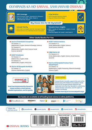 One For All Olympiads Class 7 General Knowledge (GK) Prep-Guide Book | Chapter-wise Previous Years' Solved Papers | Questions for SOF& Other Exams 2026 | With Sample Practice Papers & Oswaal.AI