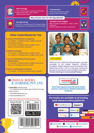 One For All Olympiads Class 4 General Knowledge (GK) Prep-Guide Book | Chapter-wise Previous Years' Solved Papers | Questions for SOF& Other Exams 2026 | With Sample Practice Papers & Oswaal.AI