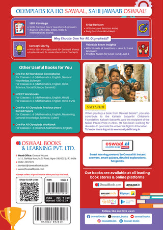 One For All Olympiads Class 2 General Knowledge (GK) Prep-Guide Book | Chapter-wise Previous Years' Solved Papers | Questions for SOF& Other Exams 2026 | With Sample Practice Papers & Oswaal.AI