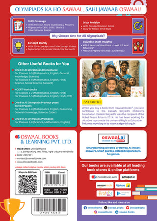 One For All Olympiads Class 2 Logical Reasoning Prep-Guide Book | Chapter-wise Previous Years' Solved Papers | Questions for Silverzone, Crest& Other Exams 2026 | With Sample Papers& Oswaal.AI