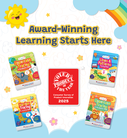 Lil Legends Uppercase Tracing & Vocabulary Writing Practice Book for Kids, Level-1 | Age- 3 to 5 Years| - Oswaal Books