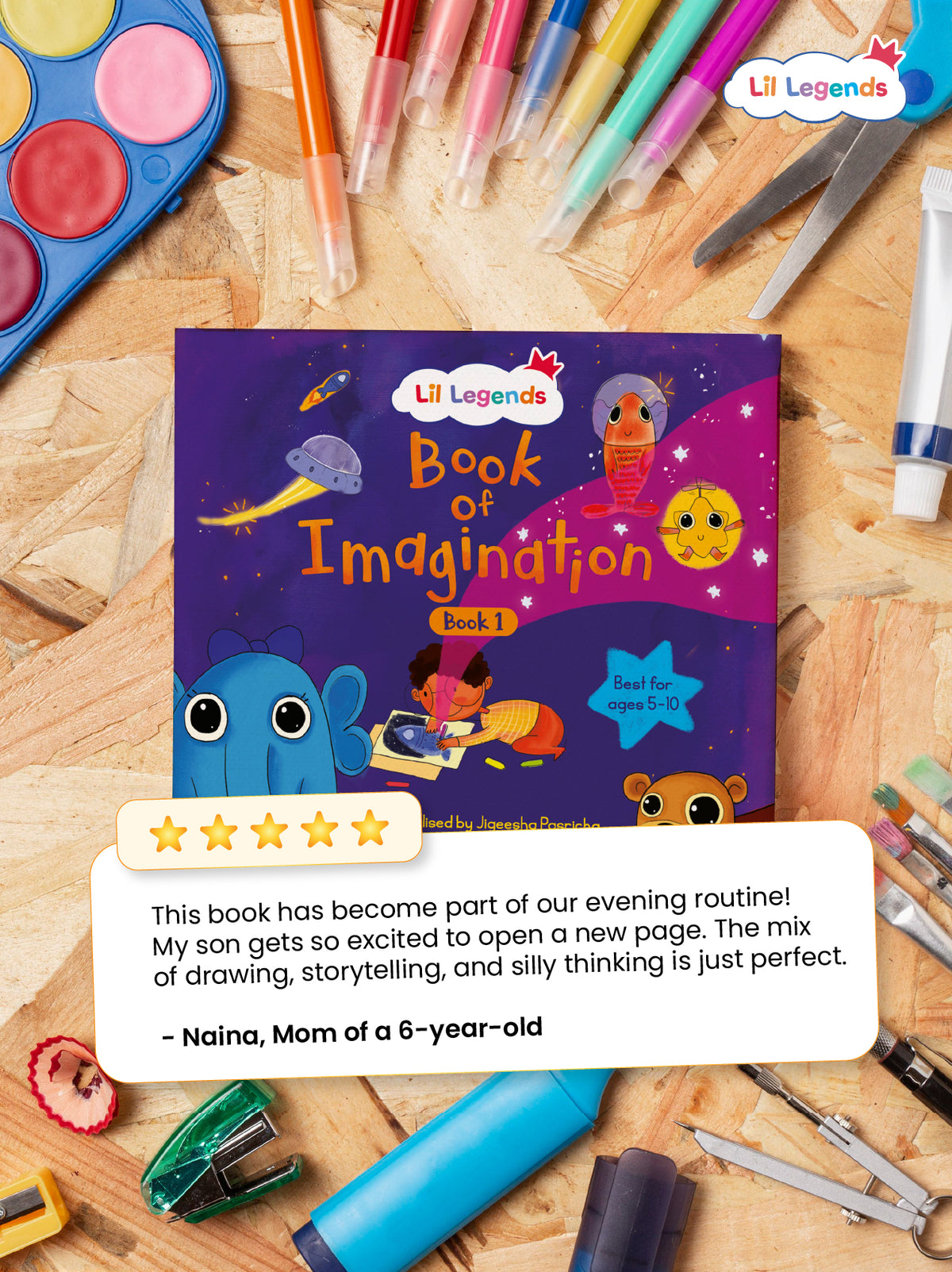Book of Imagination â€“ Part 1 | Creative Thinking & Writing Journal for Kids Ages 5â€“10 | Drawing Prompts, Mindful Activities & Emotional Expression | Screen-Free Fun - Oswaal Books
