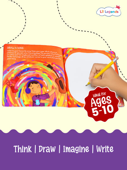Book of Imagination â€“ Part 2 | Creative Journal with Drawing & Writing Prompts for Kids Ages 5â€“10 | Mindful Screen-Free Activities for Emotional Growth - Oswaal Books