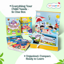 Lil Legends Busy Summer Brain Box for Kids Age 3+ | 11-in-1 Summer Vacation Learning Kit with Sticker Books, Colouring, Moral Stories, Activity Books & Free Stationery Kit