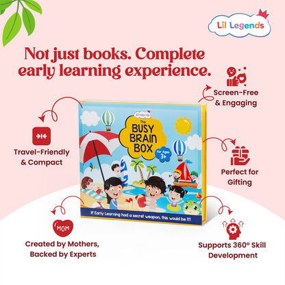 The Busy Summer Box â€“ 10+ Screen-Free Activities with Free Stationery Kit | Stickers, Stories, Brain Games & More | Ideal for Kids Ages 3+ - Oswaal Books