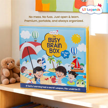 Lil Legends Busy Summer Brain Box for Kids Age 3+ | 11-in-1 Summer Vacation Learning Kit with Sticker Books, Colouring, Moral Stories, Activity Books & Free Stationery Kit