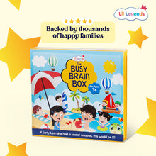 Lil Legends Busy Summer Brain Box for Kids Age 3+ | 11-in-1 Summer Vacation Learning Kit with Sticker Books, Colouring, Moral Stories, Activity Books & Free Stationery Kit