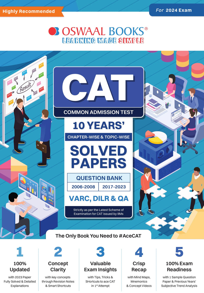 CAT 10 Years Chapter-Wise & Topic-Wise Solved Papers (VARC, DILR & QA) (2006 - 2008 & 2017-2023) for 2024 Exam Oswaal Books and Learning Private Limited