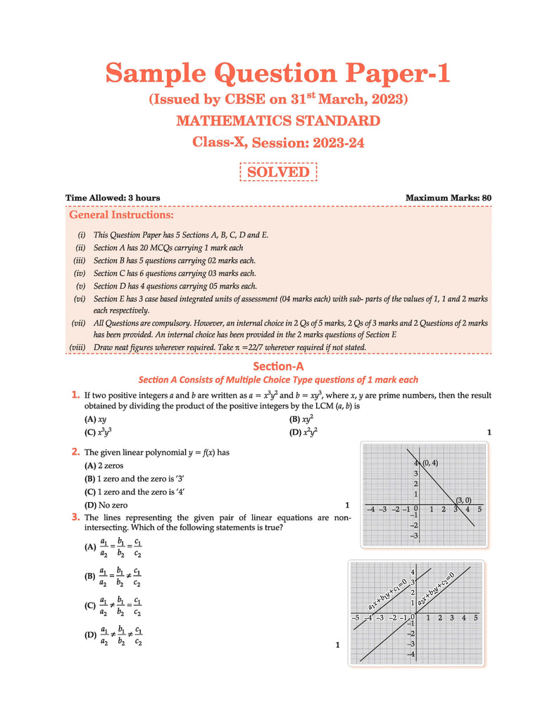 CBSE 10 Previous Years' Solved Papers & Sample Question Papers Class 10 (Mathematics Standard, Science, Social Science & English Language & Literature) (Set of 5 Books)(For Board Exams 2024)