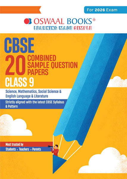 CBSE 20 Combined Sample Question Papers Class 9  -Science, Mathematics Standard, Social Science, English Language and Literature (For 2026 Exam)