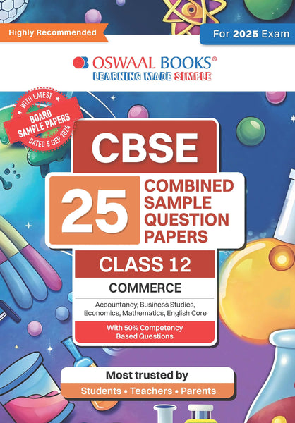 CBSE 25 Combined Sample Question Papers Class 12 Commerce Books Accountancy, Business Studies, Economics, Mathematics, English Core (For 2025 Exam)