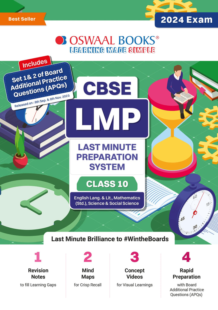 CBSE LMP Last Minute Preparation System Class 10 (English Lang. & Lit., Science, Mathematics (Standard) & Social Science) With board Additional Practice questions For 2024 Board Exams Oswaal Books and Learning Private Limited