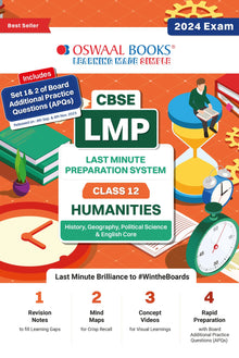 CBSE LMP Last Minute Preparation System Class 12 Humanities Stream (History, Geography, Political Science & English Core) With board Additional Practice questions For 2024 Board Exams Oswaal Books and Learning Private Limited