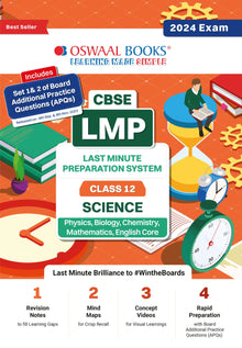 CBSE LMP Last Minute Preparation System Class 12 Science Stream (Physics, Chemistry, Mathematics, Biology & English Core) With Board Additional Practice Questions For 2024 Board Exams #WinTheBoards Oswaal Books and Learning Private Limited