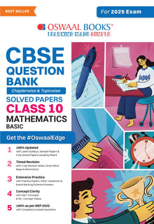 CBSE Question Bank  Class 10 Mathematics Basic, Chapterwise and Topicwise Solved Papers For Board Exams 2025 Oswaal Books and Learning Private Limited
