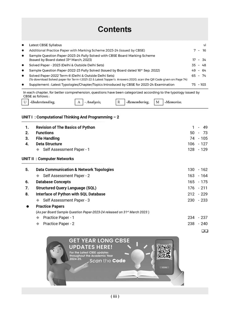 CBSE Question Bank Class 12 Computer Science, Chapterwise and Topicwise Solved Papers For Board Exams 2025 Oswaal Books and Learning Private Limited