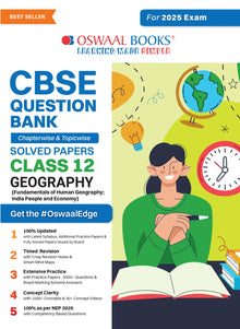 CBSE Question Bank Class 12 Geography, Chapterwise and Topicwise Solved Papers For Board Exams 2025 Oswaal Books and Learning Private Limited