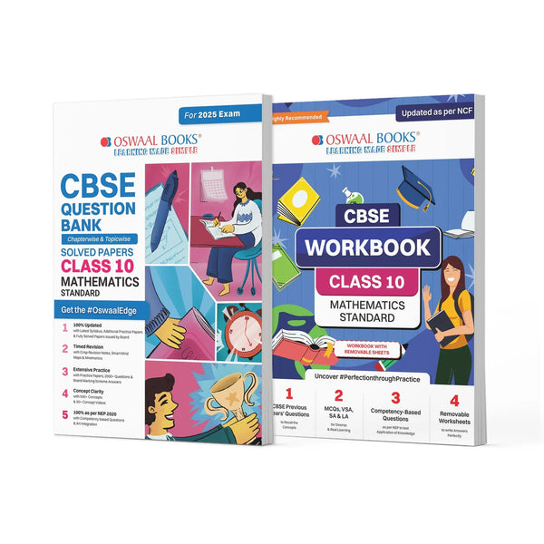 CBSE Question Bank + CBSE Workbook Class 10 Mathematics Standard (Set of 2 Books) Updated As Per NCF For Latest Exam