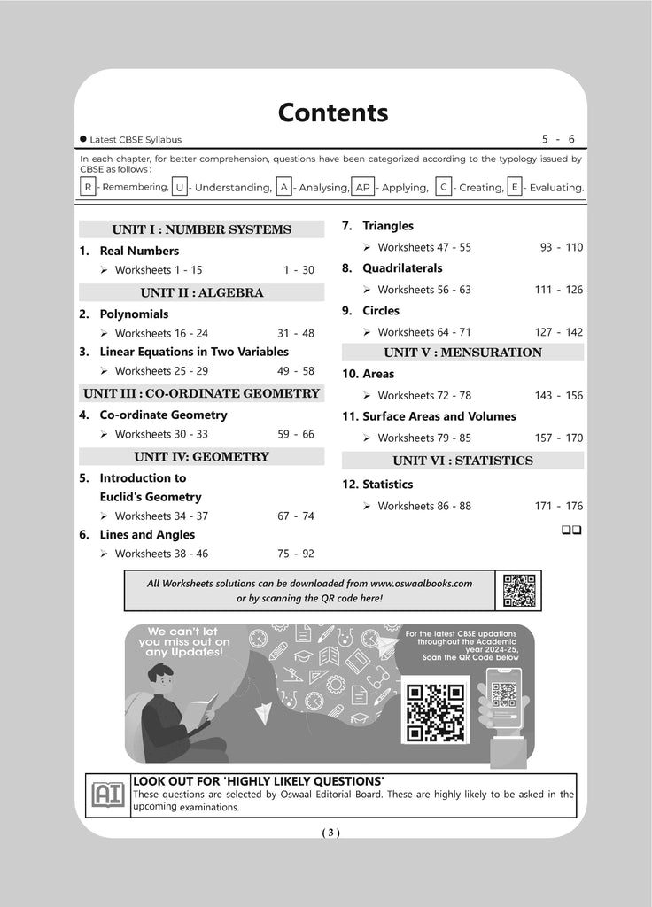 CBSE Question Bank + CBSE Workbook Class 9 Mathematics (Set of 2 Books) Updated As Per NCF For Latest Exam Oswaal Books and Learning Private Limited