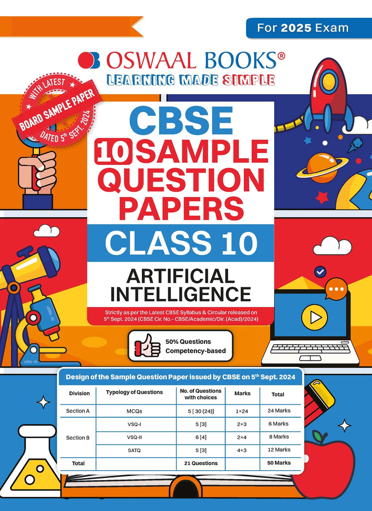 CBSE Sample Question Papers Class 10 Artificial Intelligence Book (For 2025 Exam) Oswaal Books and Learning Private Limited