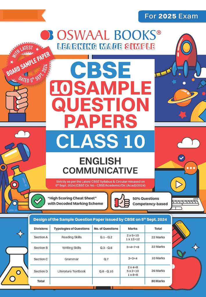 CBSE Sample Question Papers Class 10 English Communicative Book (For 2025 Exam) Oswaal Books and Learning Private Limited