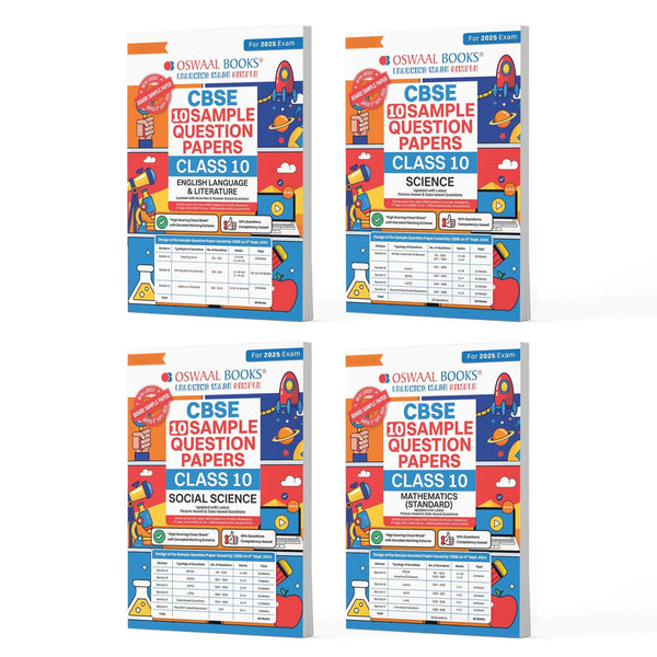CBSE Sample Question Papers Class 10 English, Science, Social Science & Maths Standard (Set of 4 Books) (For Board Exams 2025)