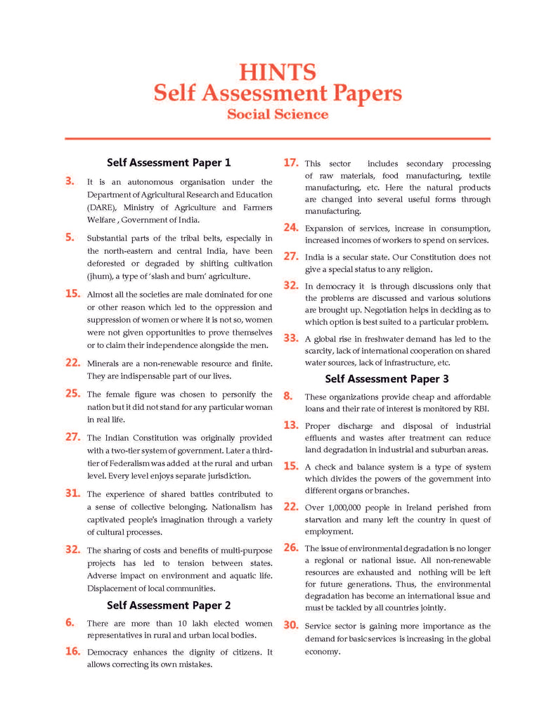 CBSE Sample Question Papers Class 10 Social Science Book (For Board Exams 2024) | 2023-24