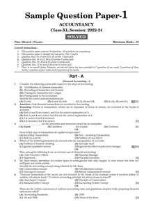 CBSE Sample Question Papers Class 11 Accountancy | For 2024 Exams