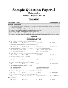 CBSE Sample Question Papers Class 11 Applied Mathematics Book (For 2025 Exam) Oswaal Books and Learning Private Limited