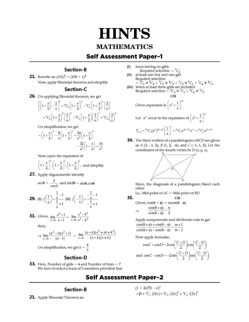 CBSE Sample Question Papers Class 11 Applied Mathematics Book (For 2025 Exam) Oswaal Books and Learning Private Limited