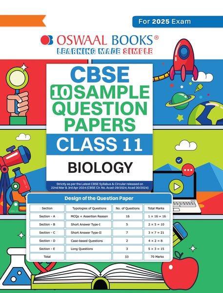 CBSE Sample Question Papers Class 11 Biology Book (For 2025 Exam)