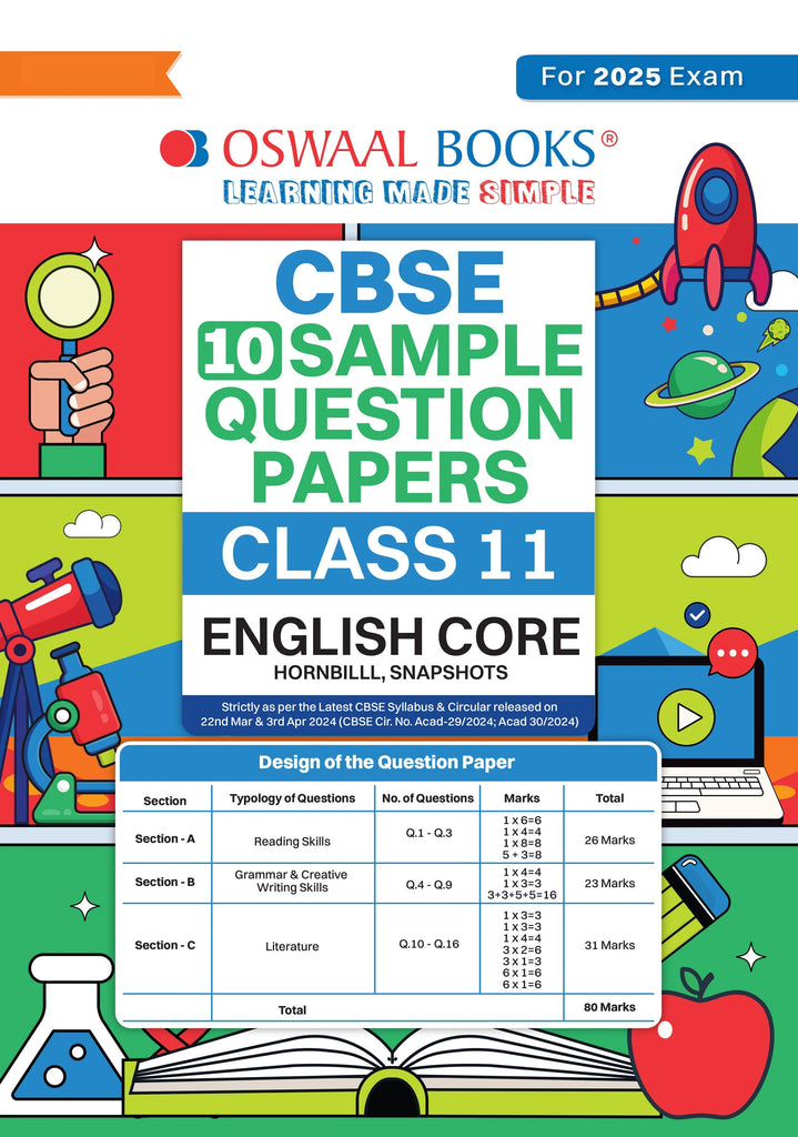 CBSE Sample Question Papers Class 11 English Core Book (For 2025 Exam) Oswaal Books and Learning Private Limited