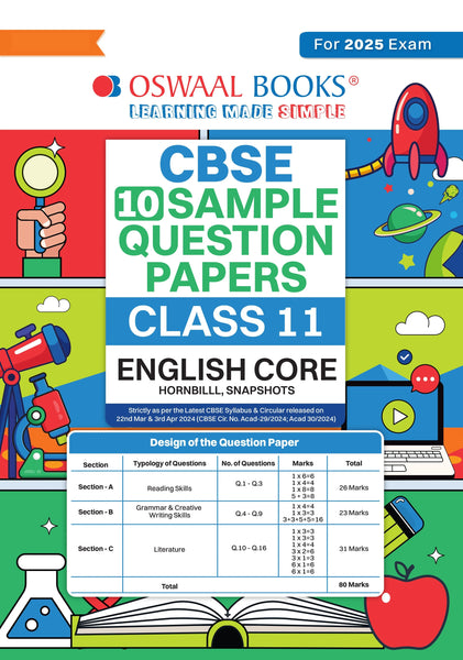 CBSE Sample Question Papers Class 11 English Core Book (For 2025 Exam)