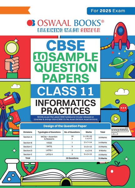 CBSE Sample Question Papers Class 11 Informatics Practices Book (For 2025 Exam)