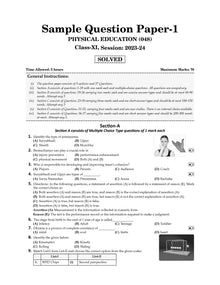 CBSE Sample Question Papers Class 11 Physical Education | For 2024 Exams