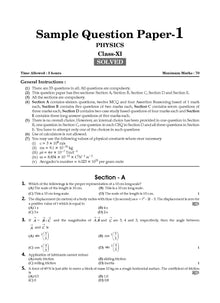 CBSE Sample Question Papers Class 11 Physics Book (For 2025 Exam) Oswaal Books