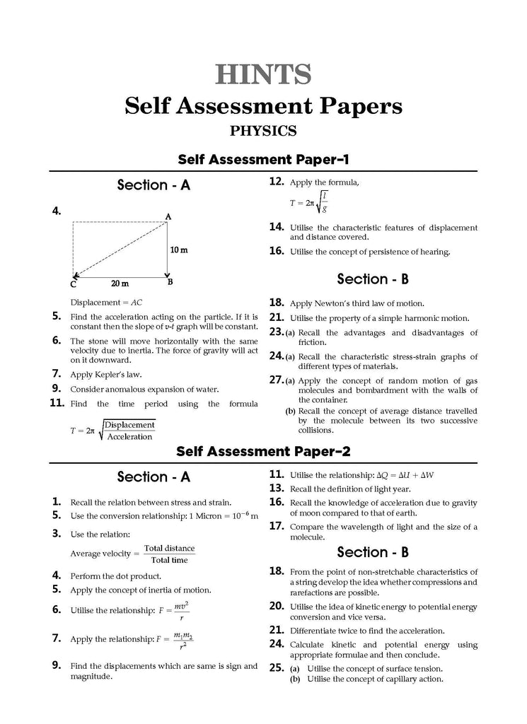 CBSE Sample Question Papers Class 11 Physics Book (For 2025 Exam) Oswaal Books