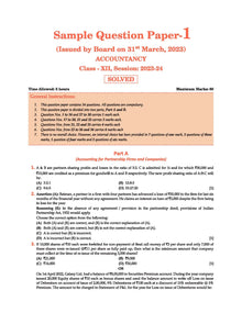 CBSE Sample Question Papers Class 12 Accountancy | For 2024 Board Exams