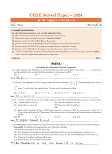 CBSE Sample Question Papers Class 12 Accountancy (For 2025 Exam) Oswaal Books and Learning Private Limited