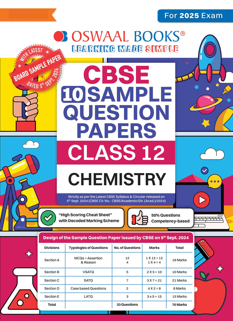 CBSE Sample Question Papers Class 12 Chemistry (For 2025 Exam) Oswaal Books and Learning Private Limited