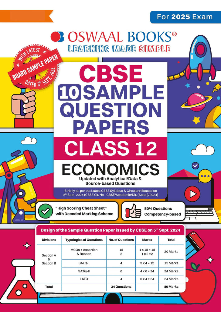 CBSE Sample Question Papers Class 12 Economics (For 2025 Exam) Oswaal Books and Learning Private Limited