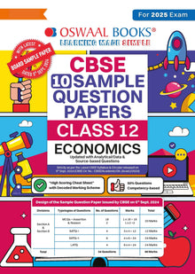 CBSE Sample Question Papers Class 12 Economics (For 2025 Exam) Oswaal Books and Learning Private Limited