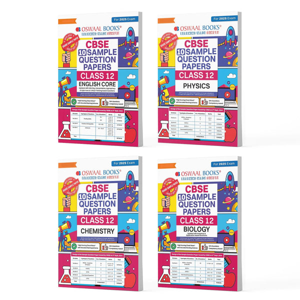 CBSE Sample Question Papers Class 12 English, Physics, Chemistry & Biology (Set of 4 Books) (For Board Exams 2025)