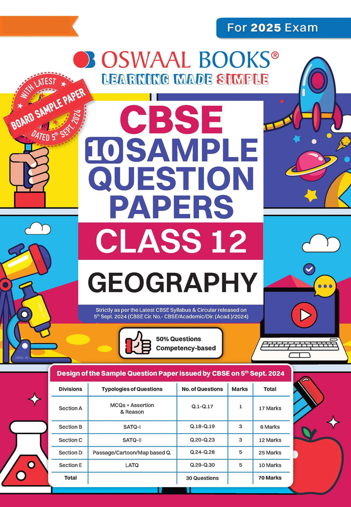 CBSE Sample Question Papers Class 12 Geography (For 2025 Exam) Oswaal Books and Learning Private Limited