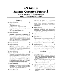 CBSE Sample Question Papers Class 12 Political science | For 2024 Board Exams